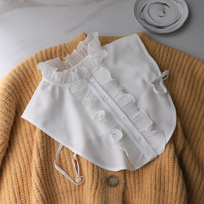 New Fake Victorian Stand Up Collar White Black Lace Collars Detachable For Women Blouse Lapel Shirt False Collar Woman