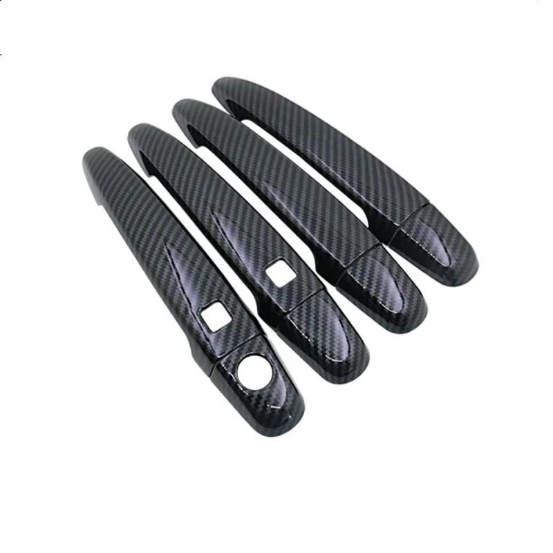 For Lexus GS S190 2006-2011 GS350 GS430 GS450h GS460 Glossy Black Carbon Fiber Chrome Car Door Handles Cover Trim Set