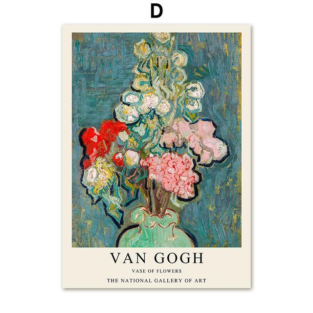 Vintage Van Gogh Oil Painting Works Flower Landscape Posters Wall Art Canvas And Prints Wall Pictures For Living Room Home Decor