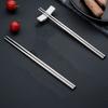 5 пар палочек для еды из нержавеющей стали, высокая твердость, многоразовые, противоскользящие, легкие, металлические палочки для еды, бытовые, термостойкие палочки для еды