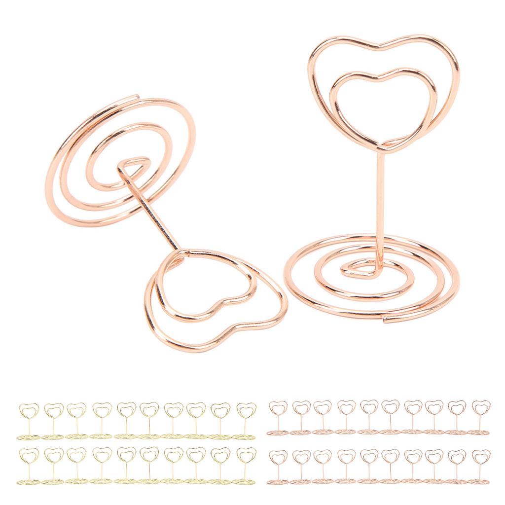 20 шт., держатель для номера в форме сердца, стабильный, прочный, металлический, широко используемый держатель для карточек для дома, Sc