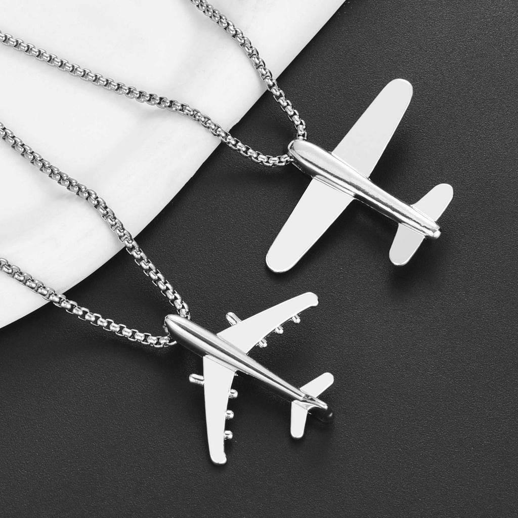 Ожерелье с подвеской в виде самолета в стиле ретро-хип-хоп: Универсальная длинная цепочка унисекс
