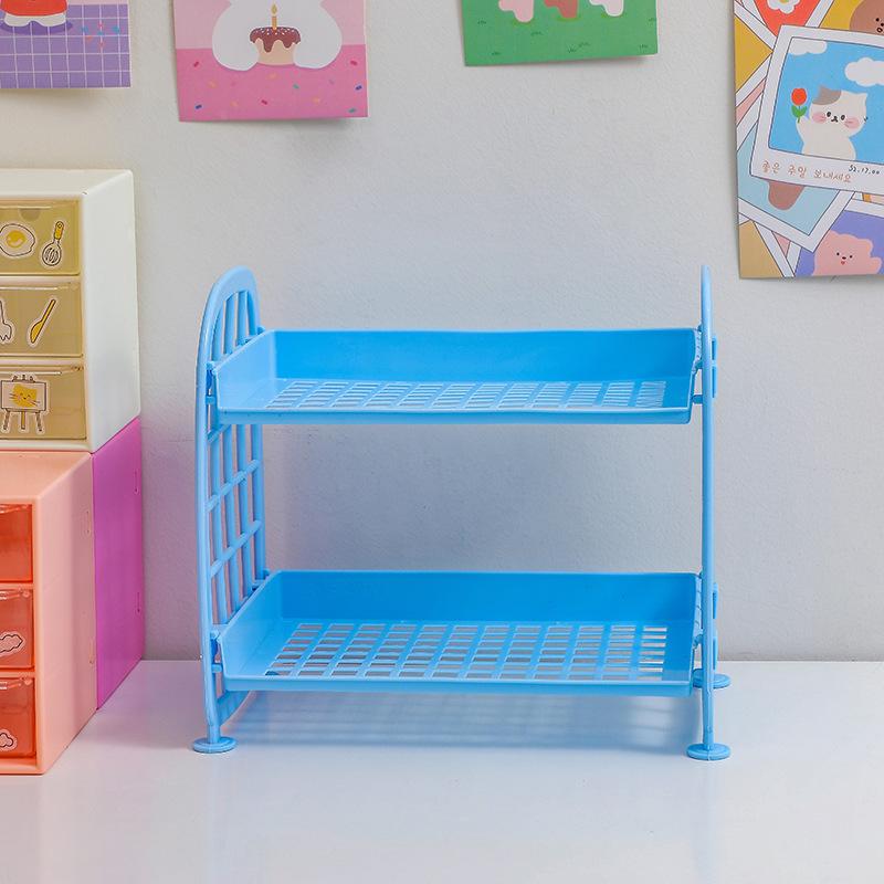 Cosmetic Jewelry Double-layer Folding Storage Rack Simple Home Desktop Bathroom Rack