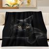1pc Soft Flannel Black Cat & Dog Blanket – Cozy, All-Season, Fit Sofa/Bed/Office/Shawl/Leg Warmer/Camping, Gift for Pet Lovers