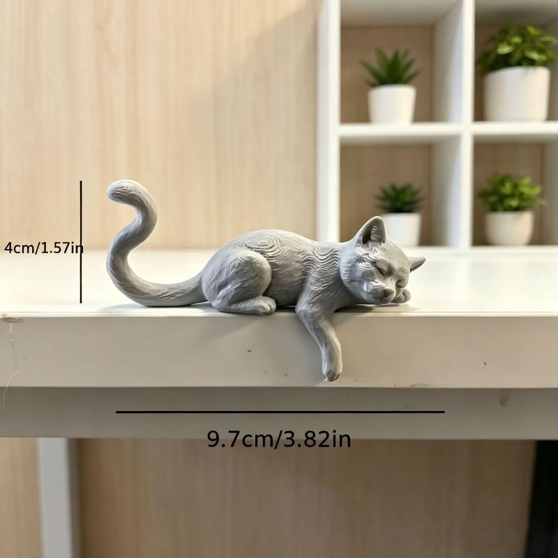 3D-печатный ленивый кот - украшение на край монитора, забавный уникальный декор для рабочего стола, для работы из дома, офиса, подарок любителю кошек