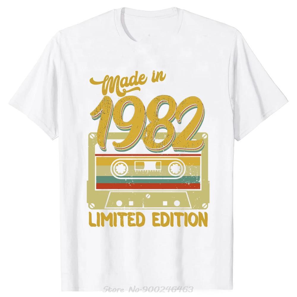 Funny Made In 1982 Limited Edition 42 Years Of Being Awesome T-shirt Summer Cotton Tshirt Birthday Gifts Oversized Men T Shirt