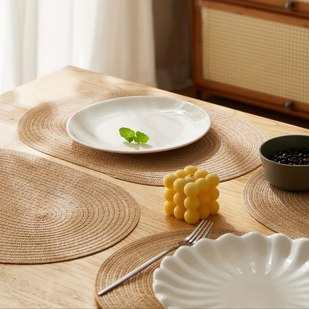 1 шт. Овальные полиэстеровые салфетки под тарелку, бежевые, коричневые, западные салфетки, термостойкие, нескользящие, для ежедневного декорирования