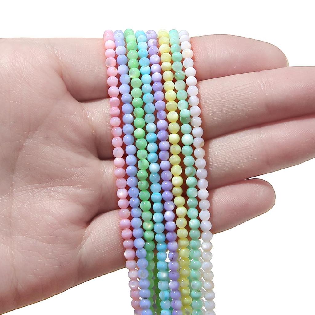 Круглые бусины из ракушки пресной воды 3 мм для изготовления ювелирных изделий DIY браслет Necalace цепочка для телефона