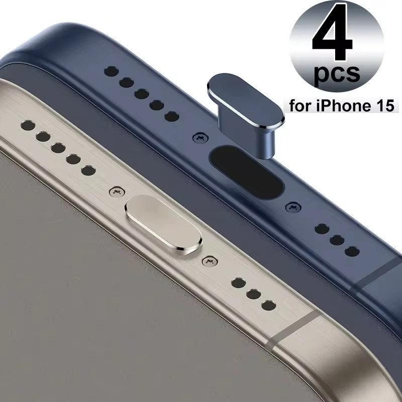 1/4 шт. металлическая заглушка USB Type C от пыли для iPhone 15 Pro Max Plus 15PM мобильный телефон Type-C порт зарядки защитная крышка заглушка