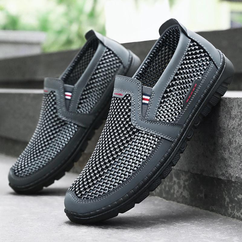 Men's Summer Mesh Shoes, Polyurethane Lightweight Oversized Cloth Shoes