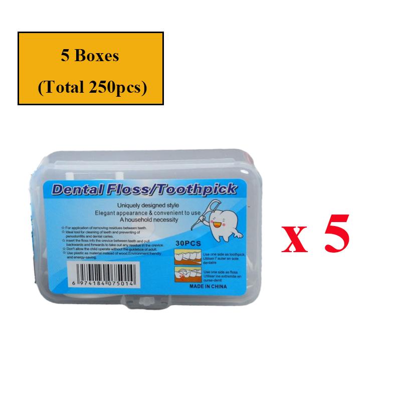 50~600Pcs Disposable Dental Floss Pick Teeth Sticks Portable Oral Care Plastic Toothpicks With Box