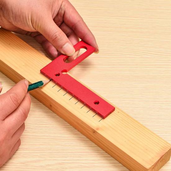 3D Треугольная линейка из алюминиевого сплава с отверстиями-направляющими для сверления, транспортир, прецизионная направляющая линейка для сверления