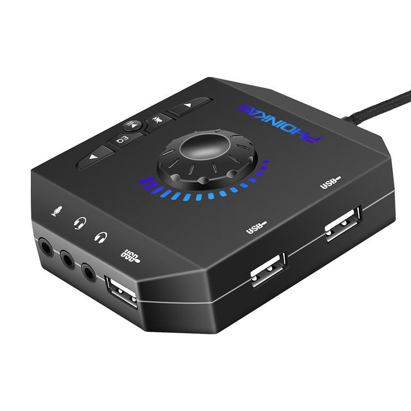 7.1-канальный USB-аудиоконвертер для игровых наушников, микрофонов и динамиков