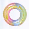 Кольцо для плавания с блестками радужного цвета, поплавок для бассейна, утолщенная полупрозрачная водяная трубка, плот для вечеринок у бассейна в помещении, развлечения