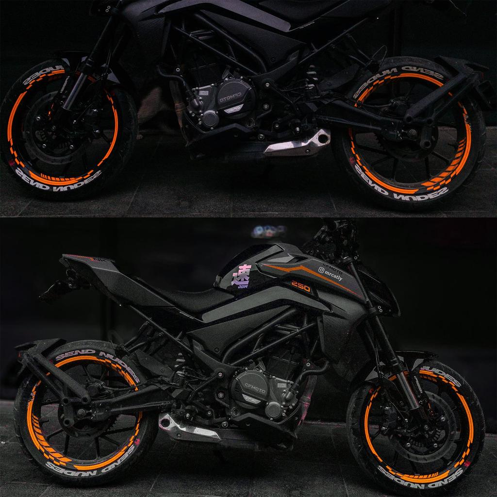 Флуоресцентный оранжевый Moto GP набор внутренних внешних ободов ободная лента колеса в полоску наклейки наклейки CinarExtreme