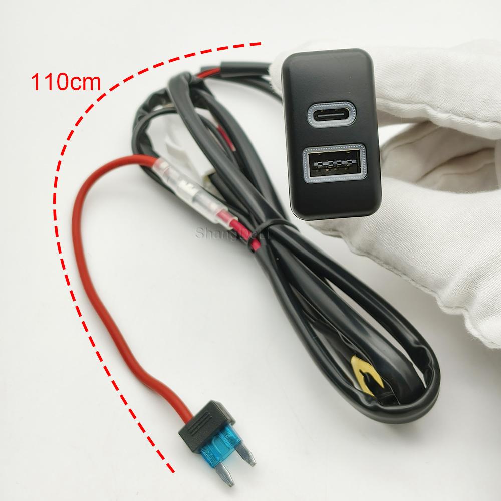 12V/24V QC3.0 USB Car Charger Quick Charging Socket Phone Charge Adapter Socket for Toyota Hilux Lexus IS250 FJ Cruiser Prado