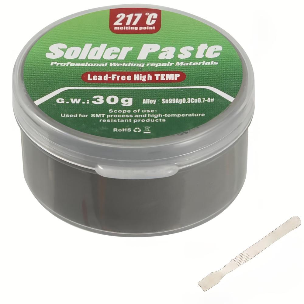 Высокотемпературная паяльная паста 217°C (Sn99%Ag0.3%Cu0.7%), паяльная паста для электроники, используется для ремонта ИС/печатных плат/BGA/SMD с температурой плавления 217°C, не требует отмывки