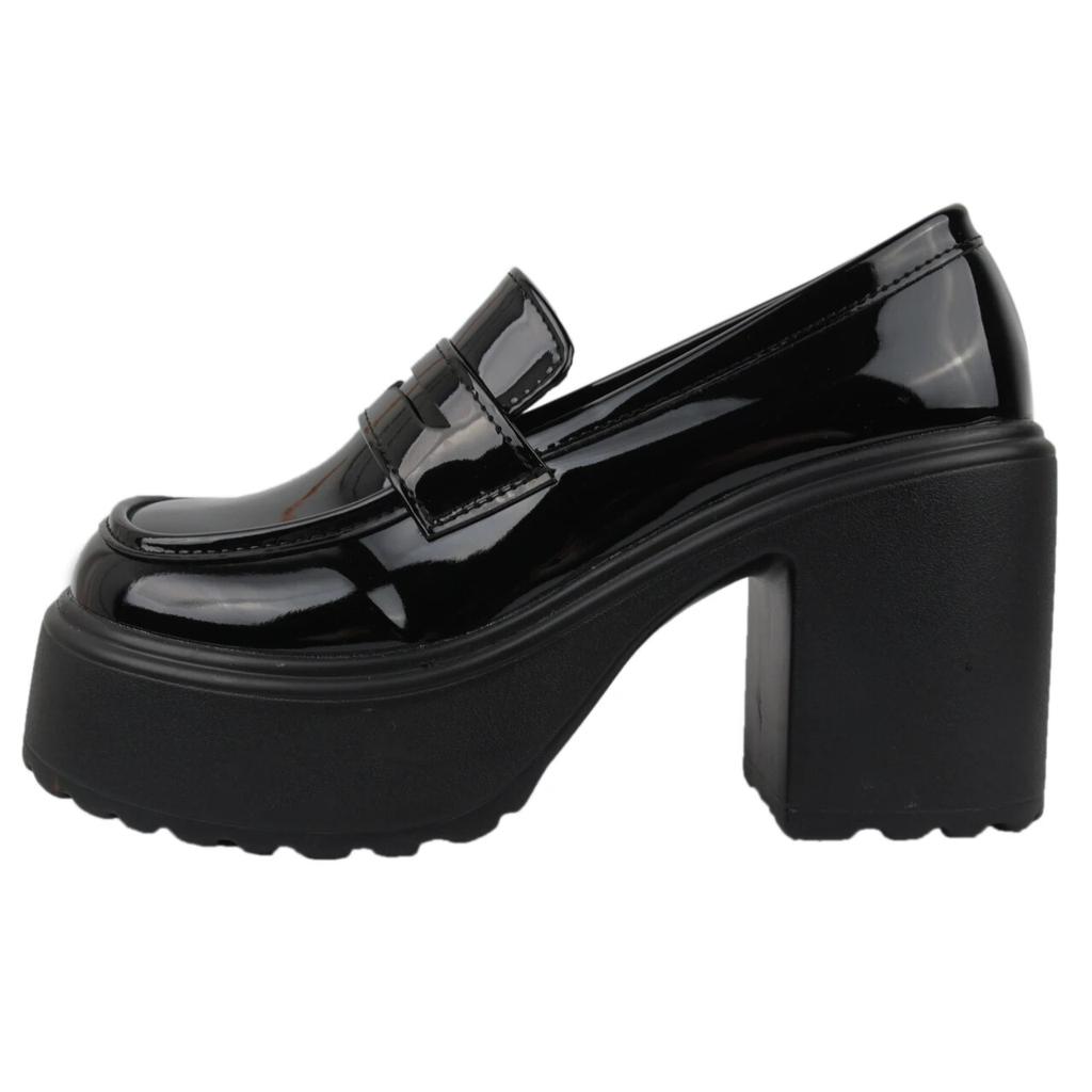 Женские лоферы на очень высоком каблуке, весна 2024, лакированные кожаные туфли-лодочки на массивной платформе, женские черные туфли без шнуровки Jk, форменная обувь Мэри Джейн