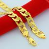 24K Gold Filled 10mm 50-75cm Men Figaro Hip Hop Gold Necklace Chains Male Boys High Quality Jewelry Gift