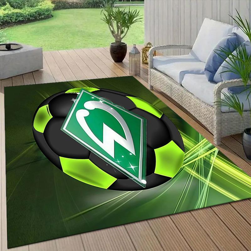 Werder Bremen Flannel Pattern Square Carpet,Area Rug,Carpet Rug for Living Room Bedroom Sofa Playroom Decor,Non-slip Floor Mat