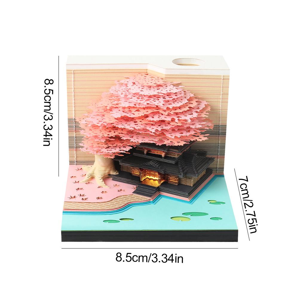 3D настольный календарь 2025 Time Piece Календарь со светодиодной подсветкой Бумажный резной календарь Декоративный блокнот календарь для подарка дому