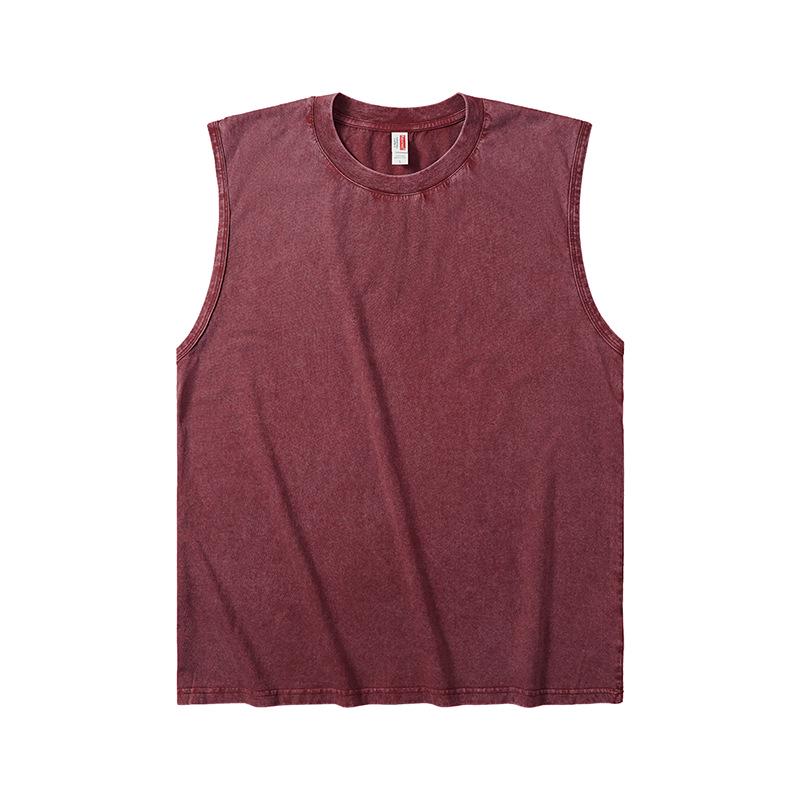 Футболка без рукавов из плотного хлопка в винтажном стиле плотностью 230 г для мужчин и женщин - свободного кроя