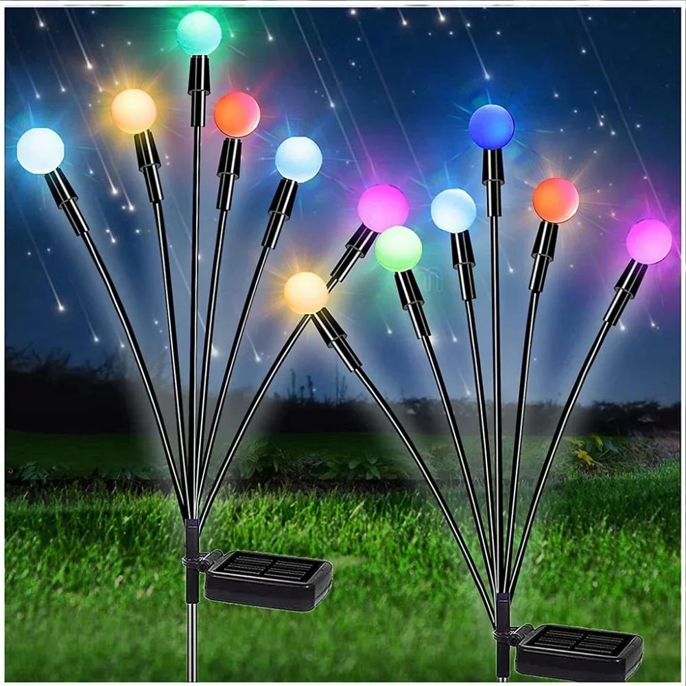 6/8/10 LED Solar Garden Lights Powered Firefly Lights Outdoor Waterproof Vibrant Garden Lights for Patio Pathway Decoration,Warm