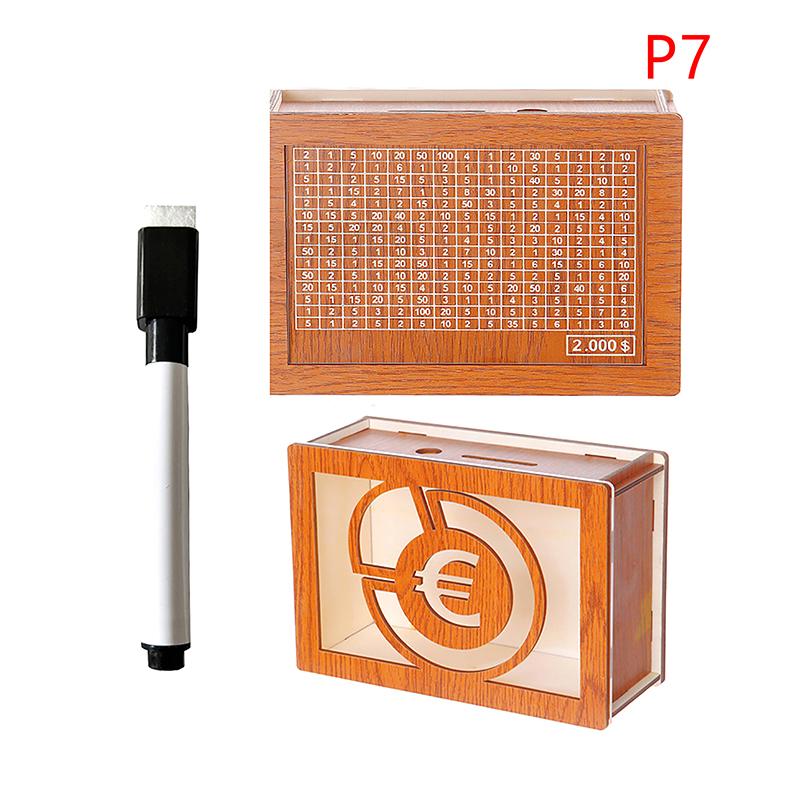 Декоративная копилка из натурального дерева со счетчиком, копилка ручной работы для творческих детей, цель по экономии денег 10000 евро