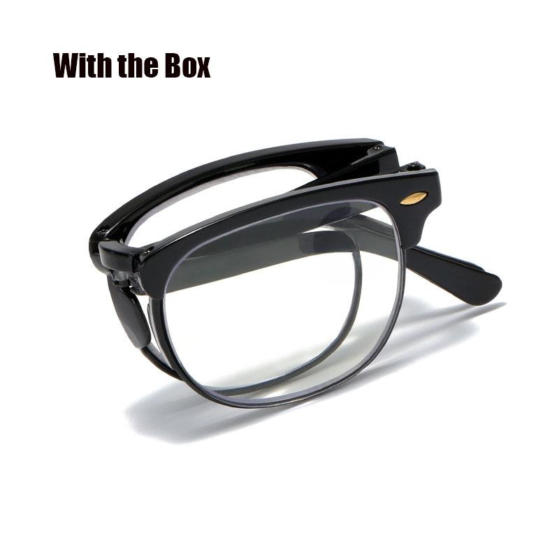 Men Women Portable Foldable Reading Glasses Vintage Anti Blue Light Ultra Light Far Sight Eyewear