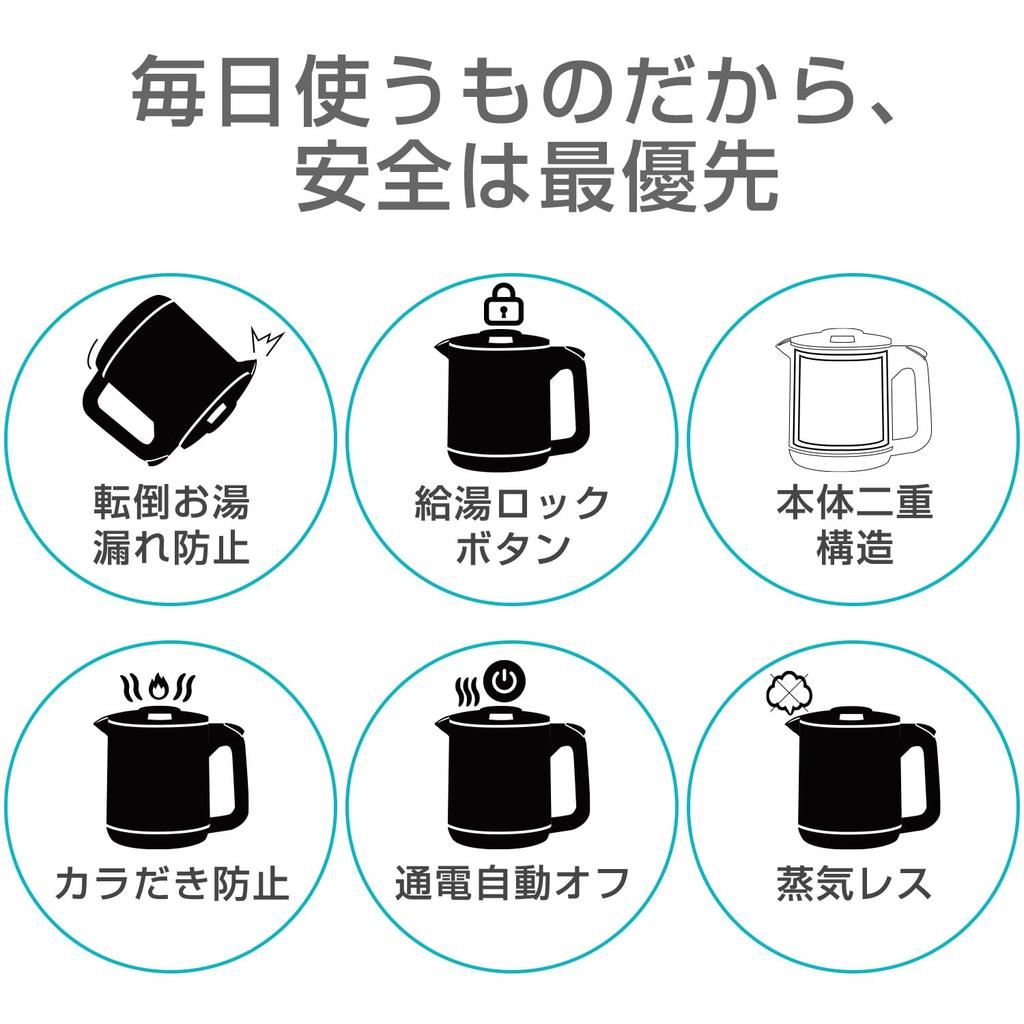 Tiger Corporation (TIGER) Electric Kettle, 1.0L, Tip-Over and Leak-Proof, Steamless, Gray, PCJ-A102HA