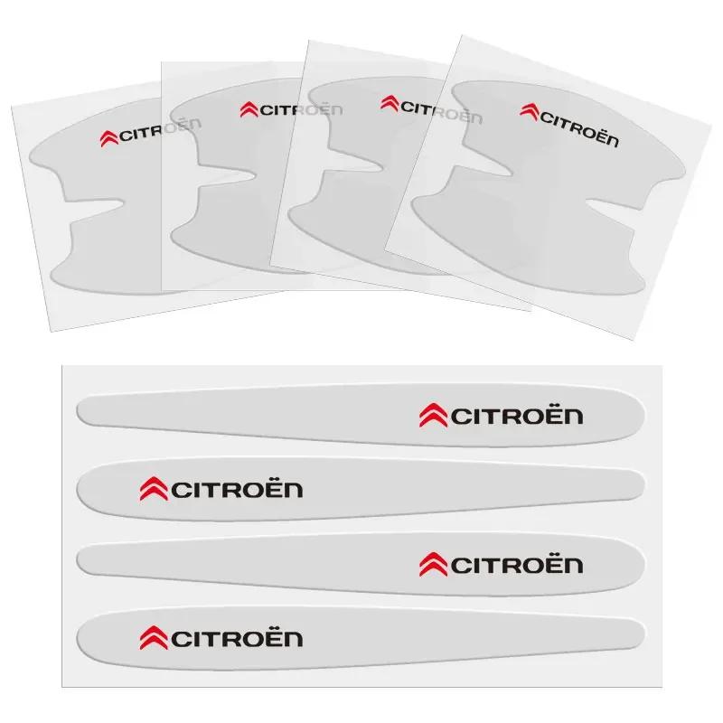 YJTHM1 Car Door Handle Bowl Protective Stickers Anti-collision Decor For Citroen C4 C3 C5 C1 C2 C6 Berlingo C-Elysee Cactus Picasso