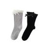 Female Spring and Summer New Simple White Bow Lace Lace In The Tube Socks