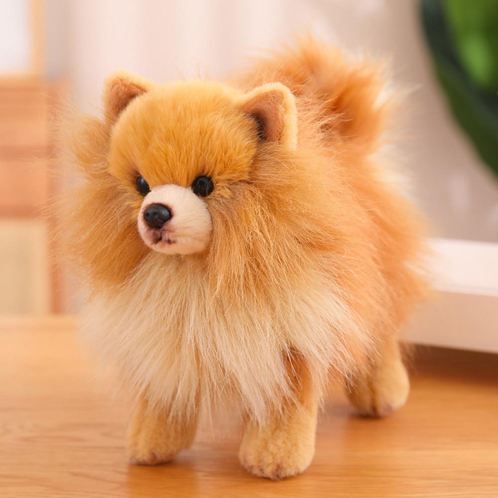 Real Life Pomeranian Plush Toy Stuffed Animals Stuffed Puppy Doll  Kids Girls