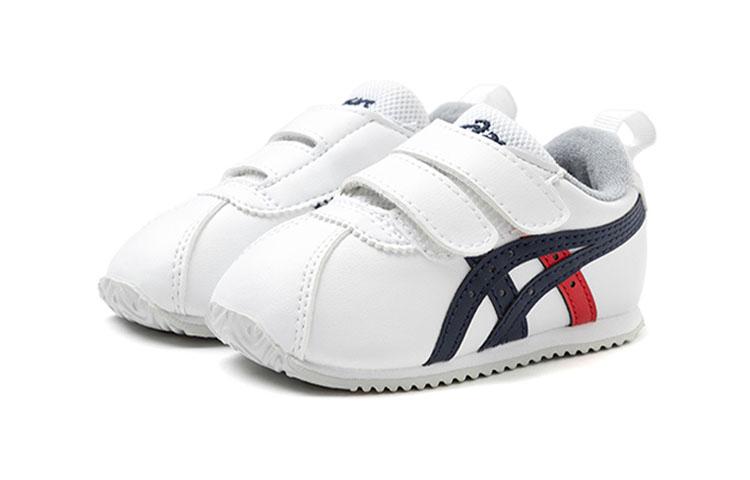 ASICS Cotla Anti Kick Cushioning Abrasion Resistant Breathable Low top Toddler Shoes White Blue Infant And Toddler 1144A263-101