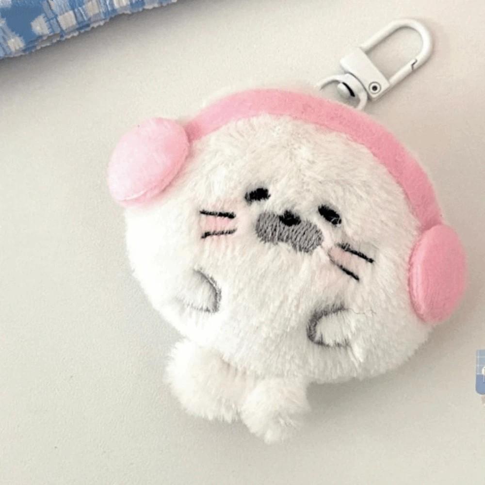 Chubby Plush Seal Pendant Kawaii Stuffed Doll Pendant Cute Fuzzy Seal Keychain Kids