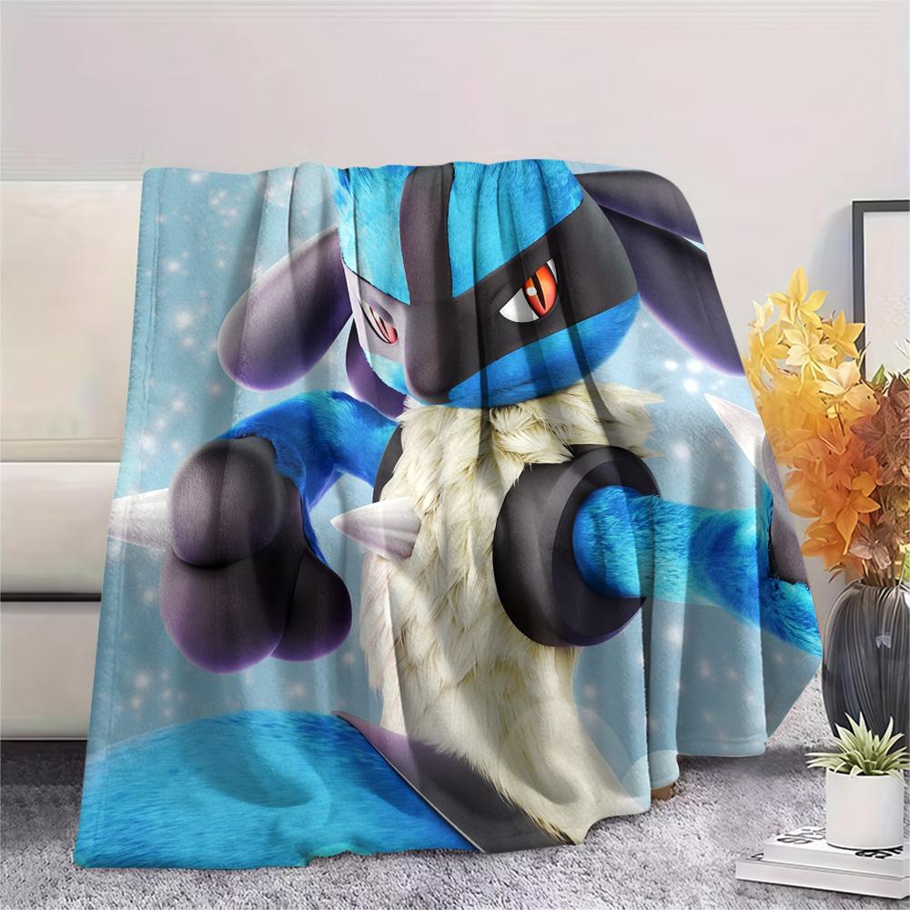 Lucario 2 Print Flannel Blanket, High quality Comfortable for All Seasons, Home Decor, Warmth and Comfort