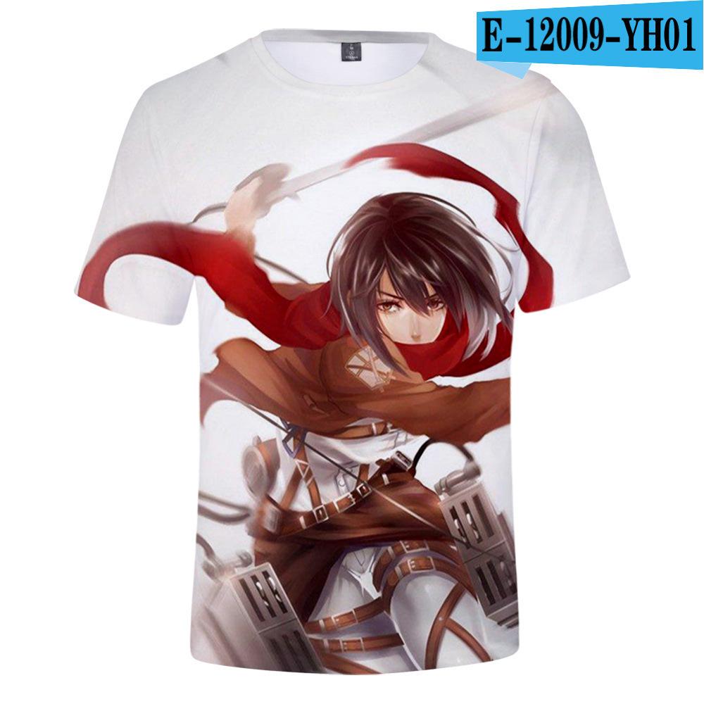 Men's 3D Color Printed Short Sleeved T-shirt with Street Fashion Around The Giant In Summer Anime Attack T-Shirts
