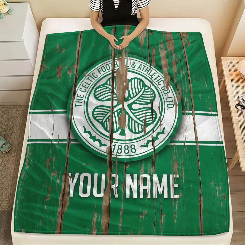 Custom Name The Celtic Football Club2 Flannel Blanket, High quality Comfortable for All Seasons, Home Decor, Warmth and Comfort