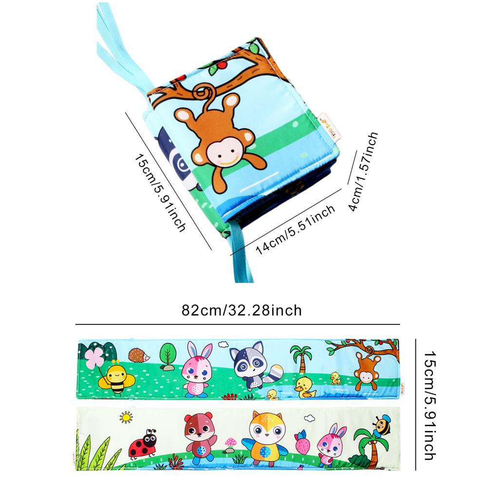 Black White Series Cloth Book Cribs Pram Use Clip On Animal Cloth Book Toys Montessori Baby Visual Stimulation Card Toys