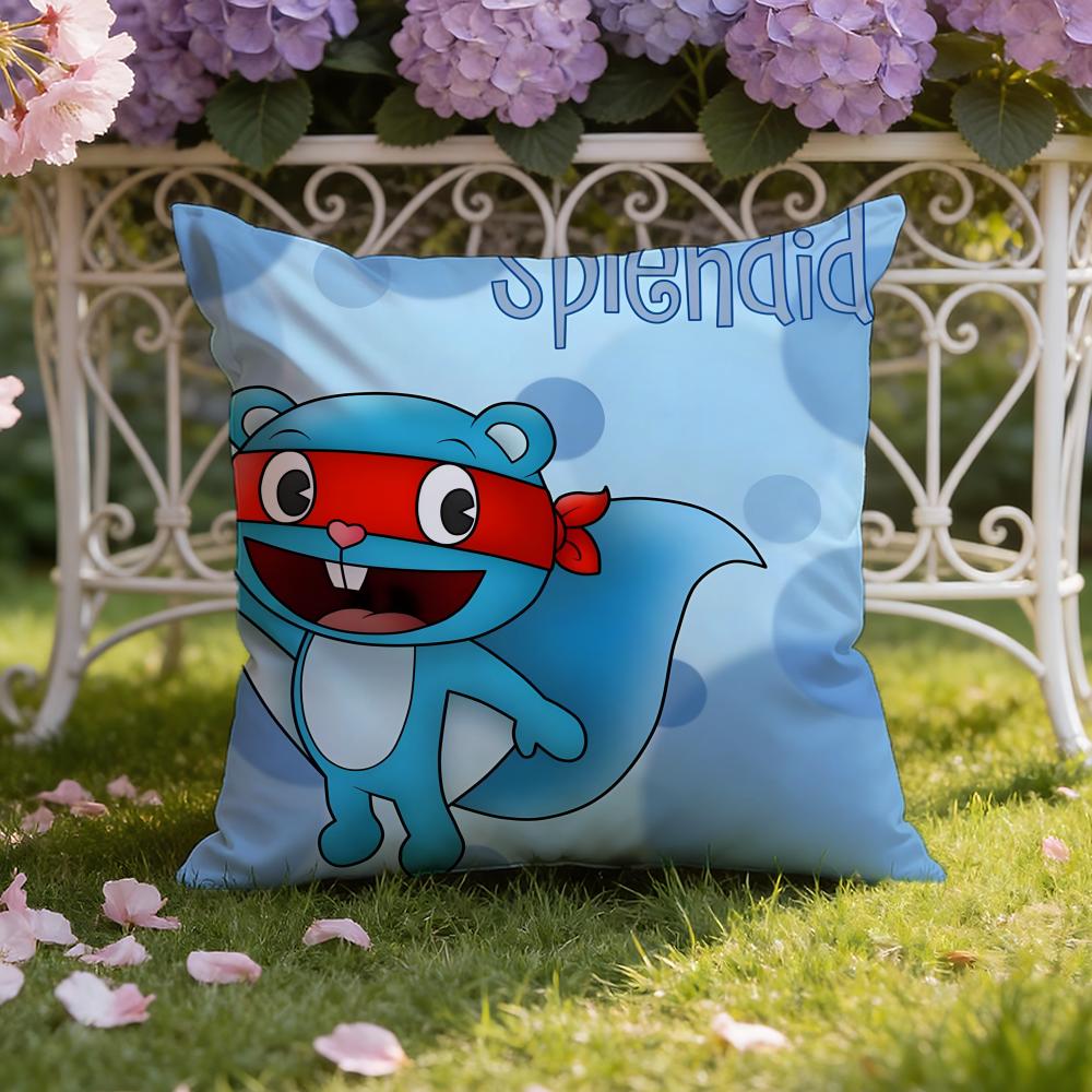 Аниме H-Happy Tree F-Friends Наволочка для подушки Домашняя и автомобильная Двухцелевая наволочка: Двусторонняя конструкция для максимального комфорта
