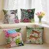 Cheetah Llama Leopard Jungle Cushion Cover Square Short Plush Pillow Case Living Room Sofa Home Decor Funda X