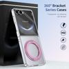 Crystal Clear 360 Rotatable Metal Ring Bracket Stand Case for Samsung Galaxy Flip 8 7 6 5 4 Magnetic Shockproof Cover Premium