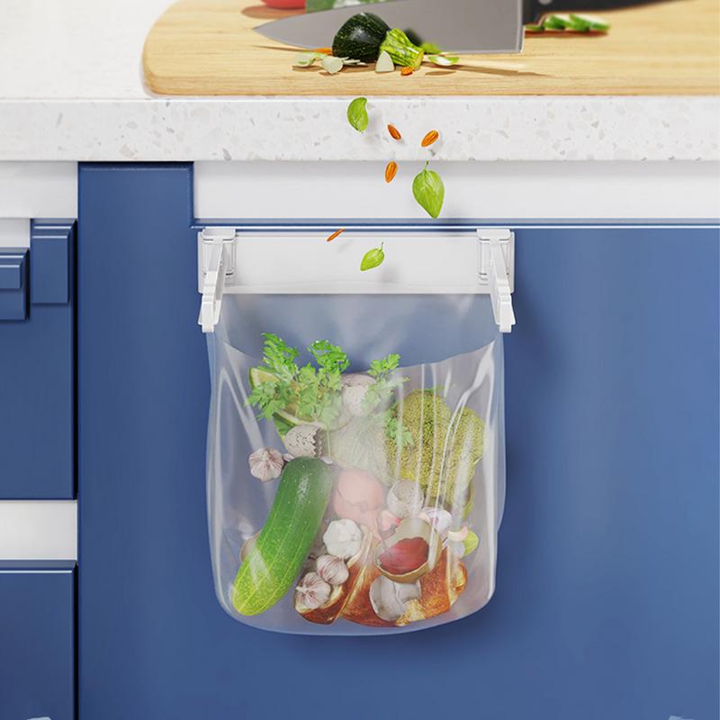 Trash Bag Holder Stand Waste Pouch Holder Wall Mounted Folding Heavy Duty Trash Bag Rack For Garage RV Bathroom Under Sink Door