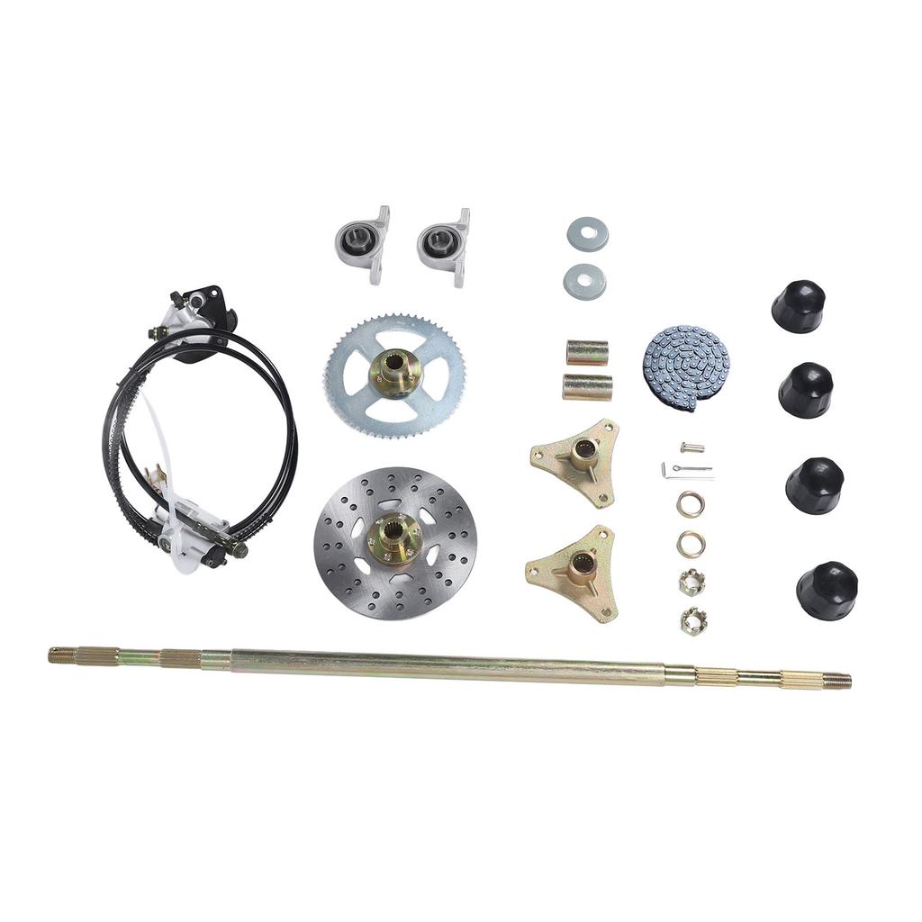 29-дюймовый комплект для сборки задней оси Go Kart, звездочка, цепь, тормозной диск, суппорт, ступицы колес