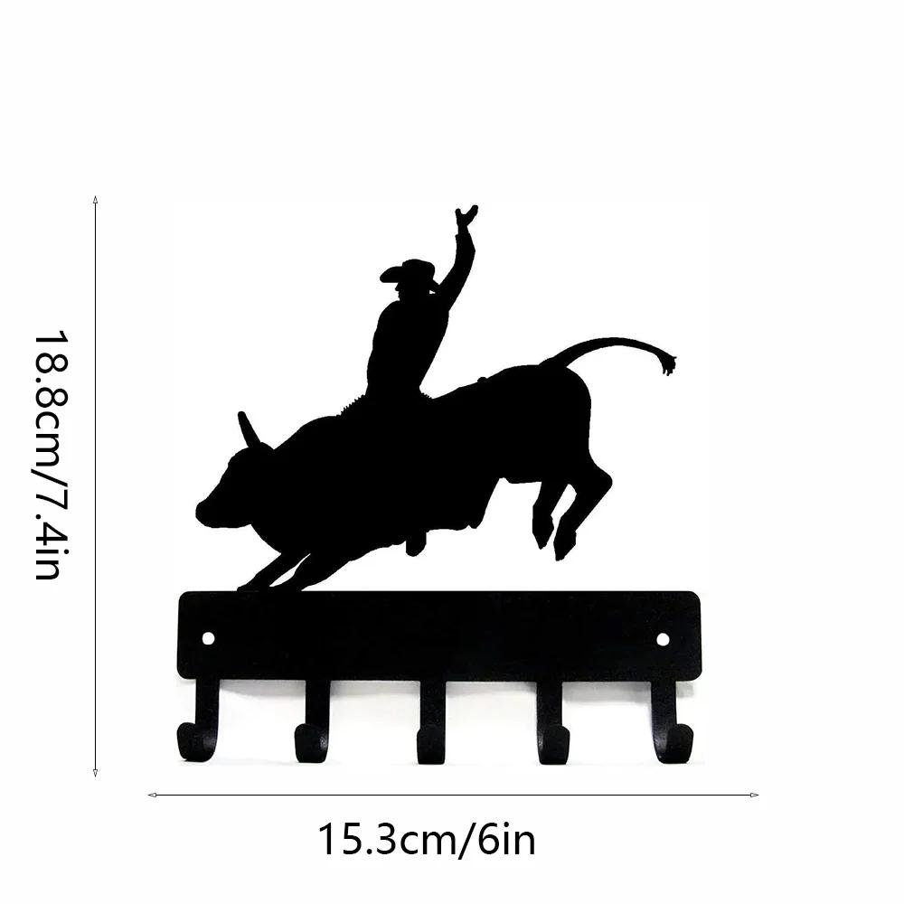 1pc Hook Bull Rider Key Rack Hanger 6 Inch Wide Brand Metal Wall Hook High QualityLiving Room Decoration Bathroom Accessories