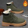 2024 зимняя новая мужская обувь теплые ботинки Martin с набивным рисунком утолщенные кожаные ботинки повседневные универсальные туфли на платформе из хлопка