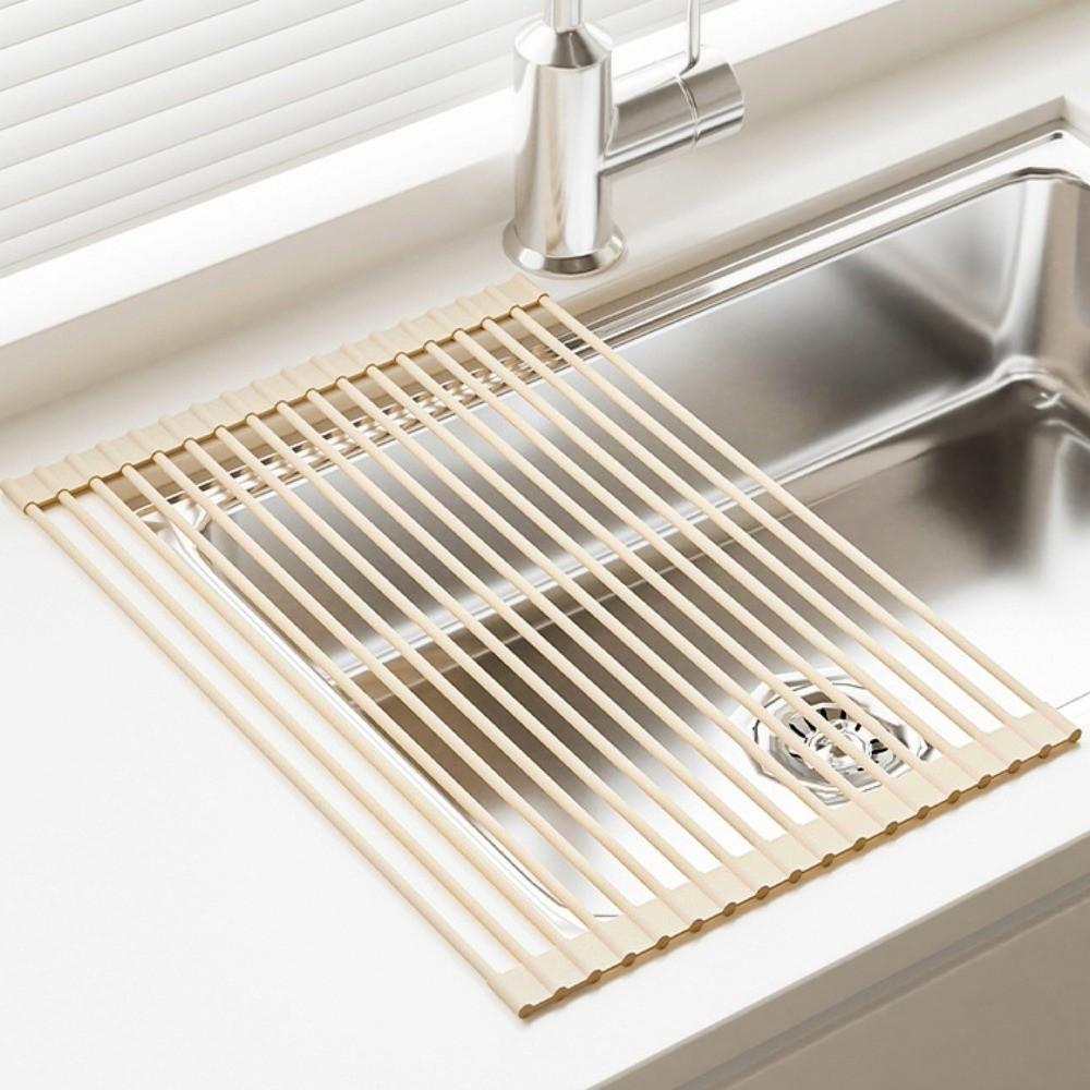 Non-slip Silicone Drainage Board Heat Resistant Roll-Up Drainage Board Kitchen Use