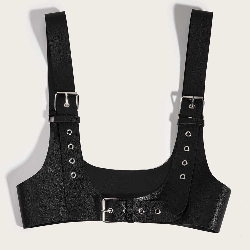 Уличный стиль U кожаный ремень-хомутик широкий пояс готический панк пояс корсет на грудь женский