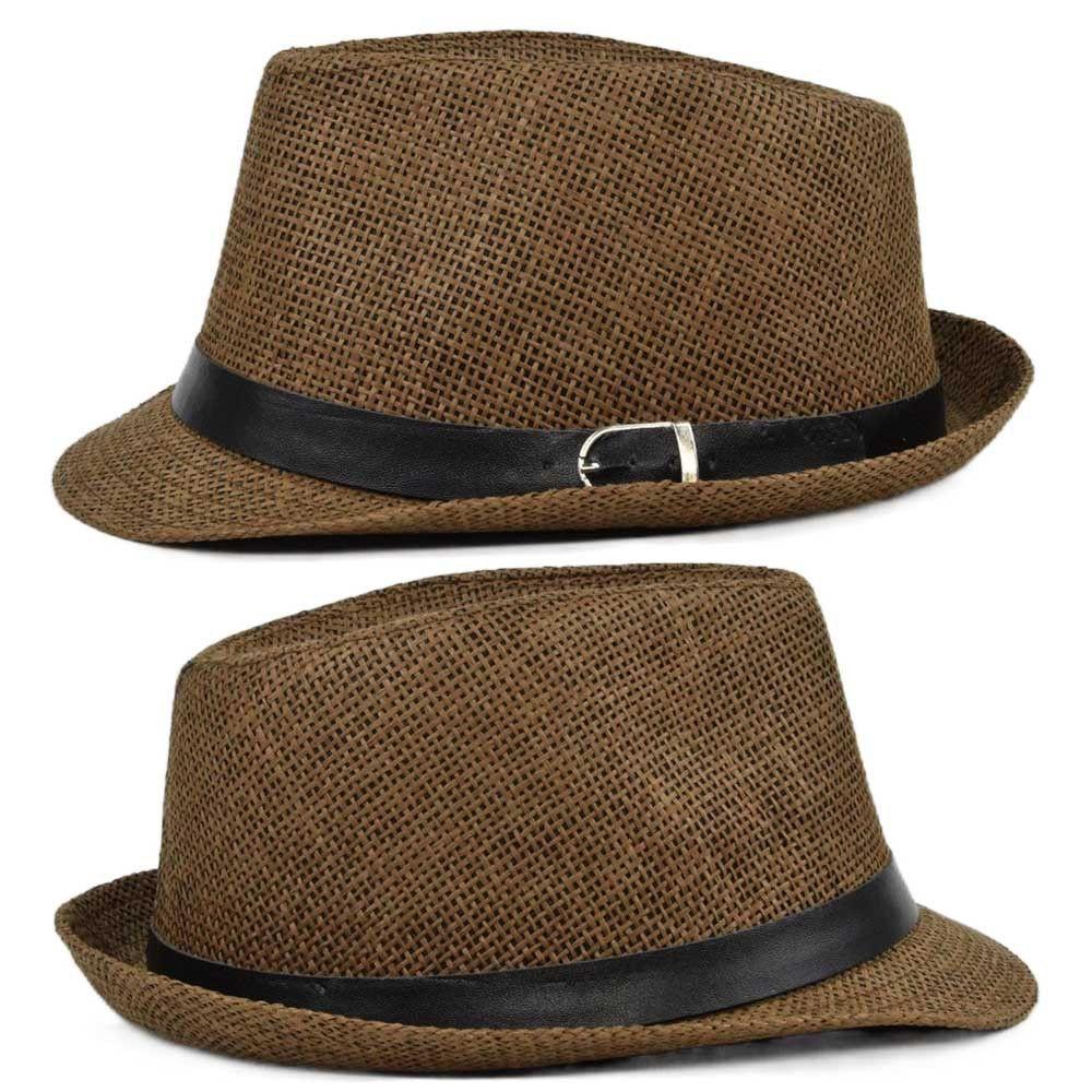 Breathable Summer Beach Wide Brim Sun Hat Jazz Hat Straw Panama Cap Cowboy Fedora Hat