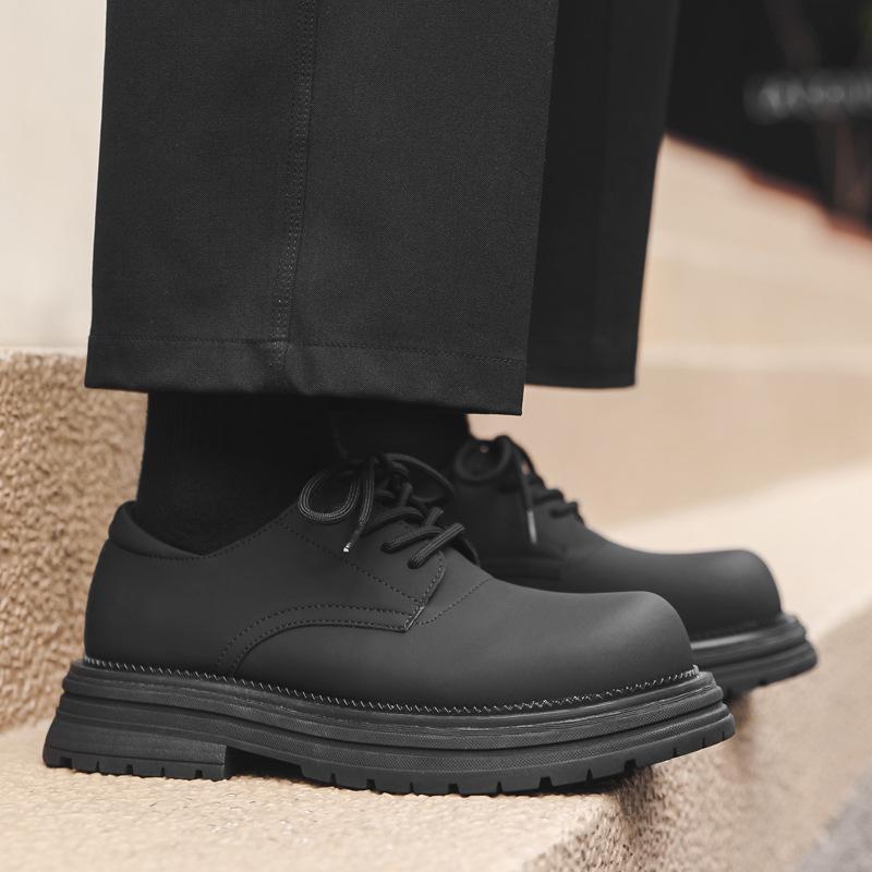 2024 новые кожаные туфли с большим носком на платформе, туфли дерби, ретро мужские туфли, повседневные туфли Martin с круглым носком 24342-K